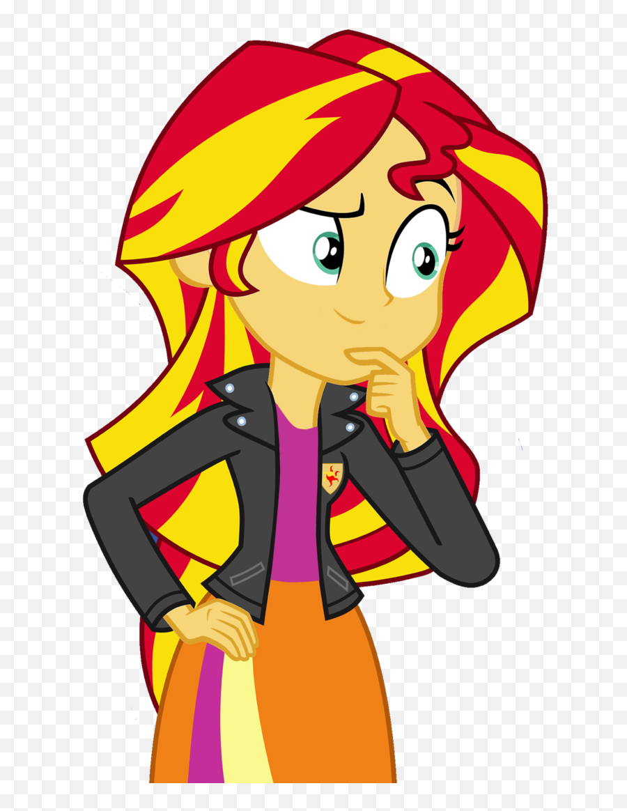 Chin Clipart Hand On Picture - Sunset Shimmer Mlp Eqg Emoji,Hand Under ...
