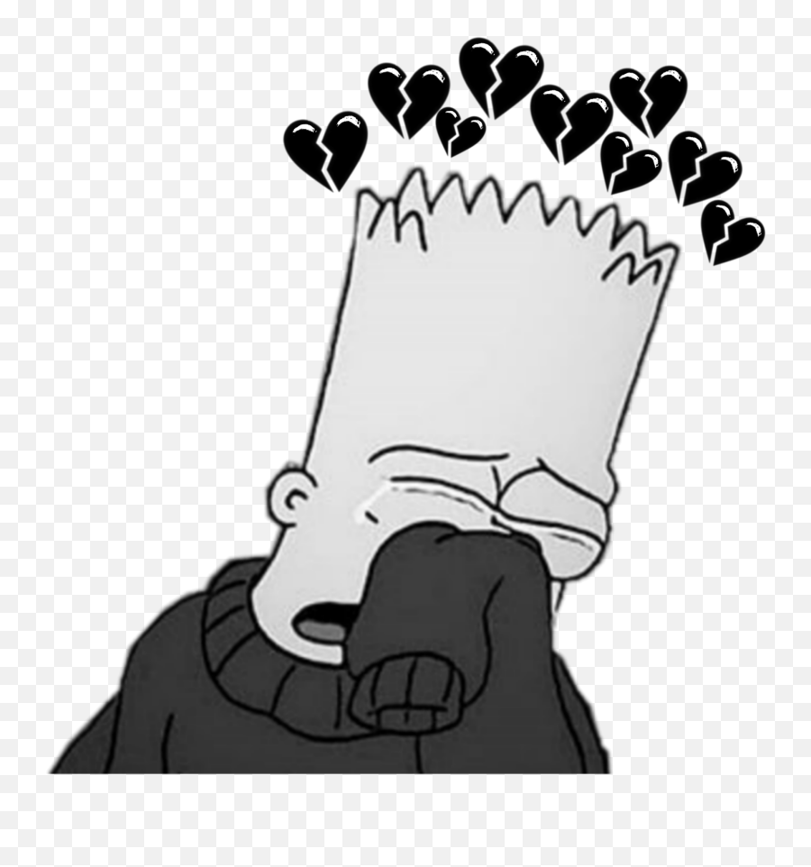 Simpsons Broken Depression Heartbroken - Broken Heart Simpson Emoji,Broken Foot Emoji