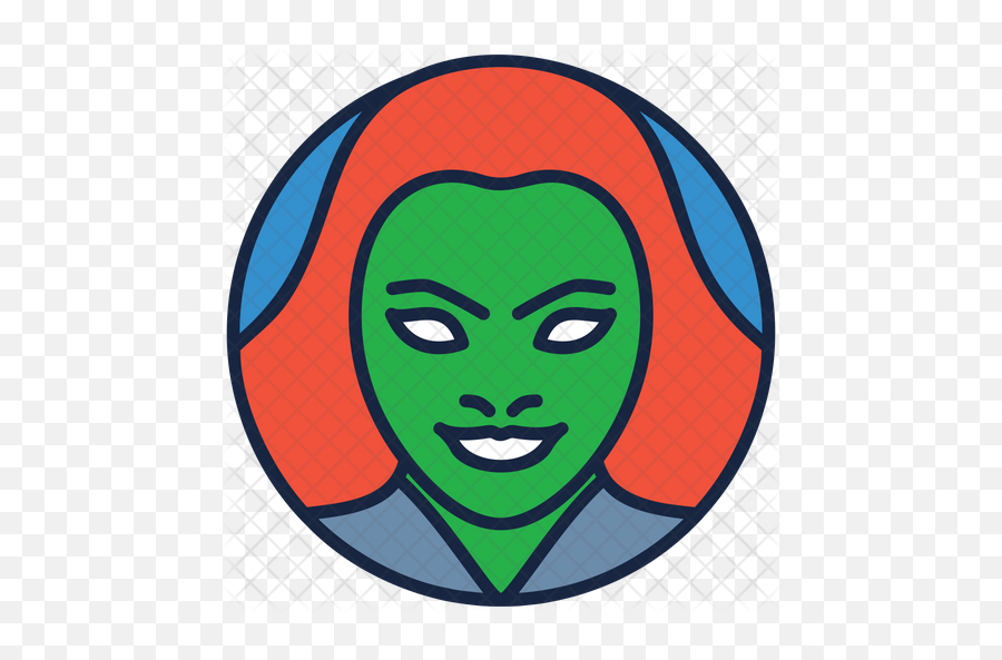 Gamora Icon Of Colored Outline Style - Star Lord Icon Emoji,Avenger Emoji