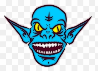 Blue Ice Goblin Vector Illustration - Face Png Emoji