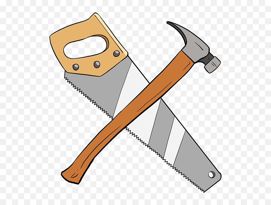 How To Draw A Hammer And Saw - Hammer And Saw Drawing Emoji,Crossed Hammers Emoji