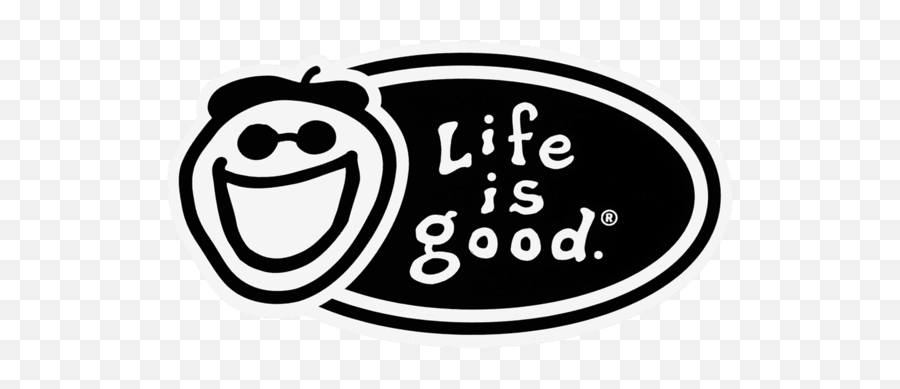 Black Life Is Good Oval Sticker - Smiley Life Is Good Logo Png Emoji,Oh Well Emoticon