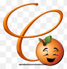 Orange Fruit Smile Alphabet Emoji - Clip Art