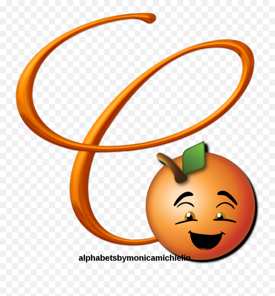 Orange Fruit Smile Alphabet Emoji - Clip Art,Emojic