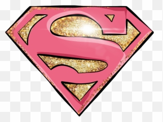 Supergirl Logo Pink S Goldglitter - Supergirl Logo Png Emoji,Supergirl Emoji