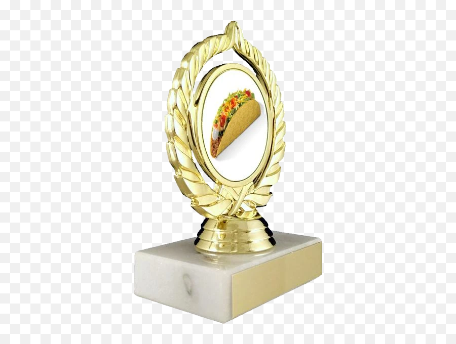 Taco Logo Trophy On Flat White Marble - Trophy Emoji,Bread Trophy Emoji