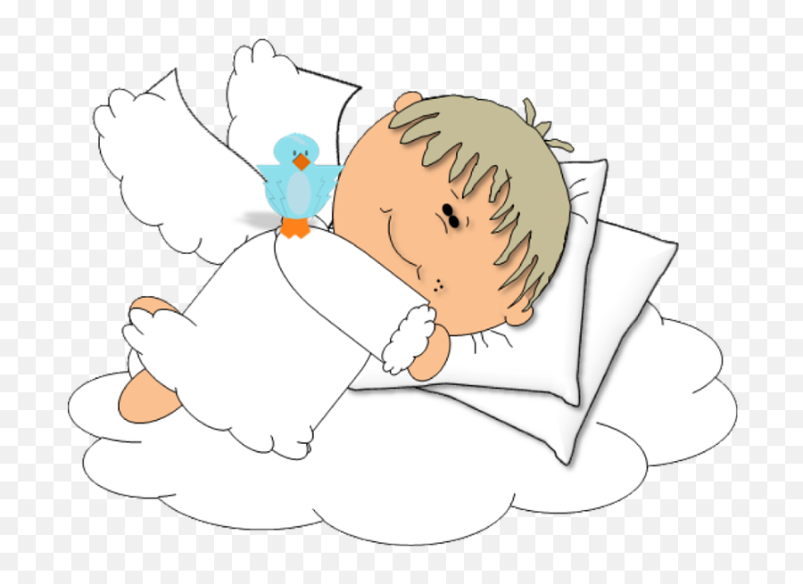 Sweet Dreams Angel Baby Cartoon - Angel Dream Baby Cartoon Emoji,Sleeping Emoji Pillow