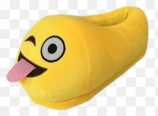 Tongue Out Emoji Slippers - Stuffed Toy,Heel Emoji