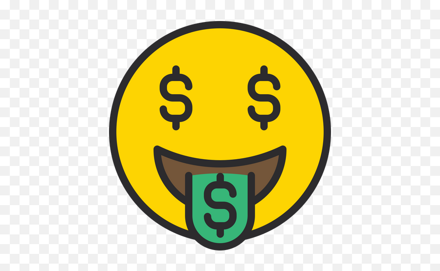 Money Mouth Face Emoji Icon Of Colored Outline Style - Money White Face Black And White Emoji,Money Face Emoji