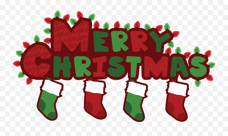 Christmas Merry Christmas Text Sock - Christmas Clipart Merry Christmas Emoji,Merry Christmas Emoticon