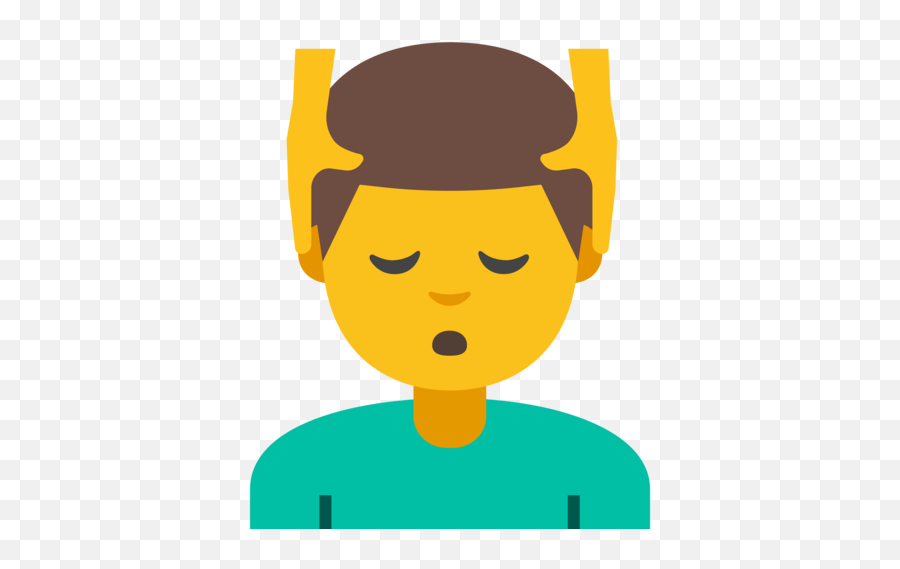 Man Getting Massage Emoji - Head Massage Boy Cartoon,Massage Emoji