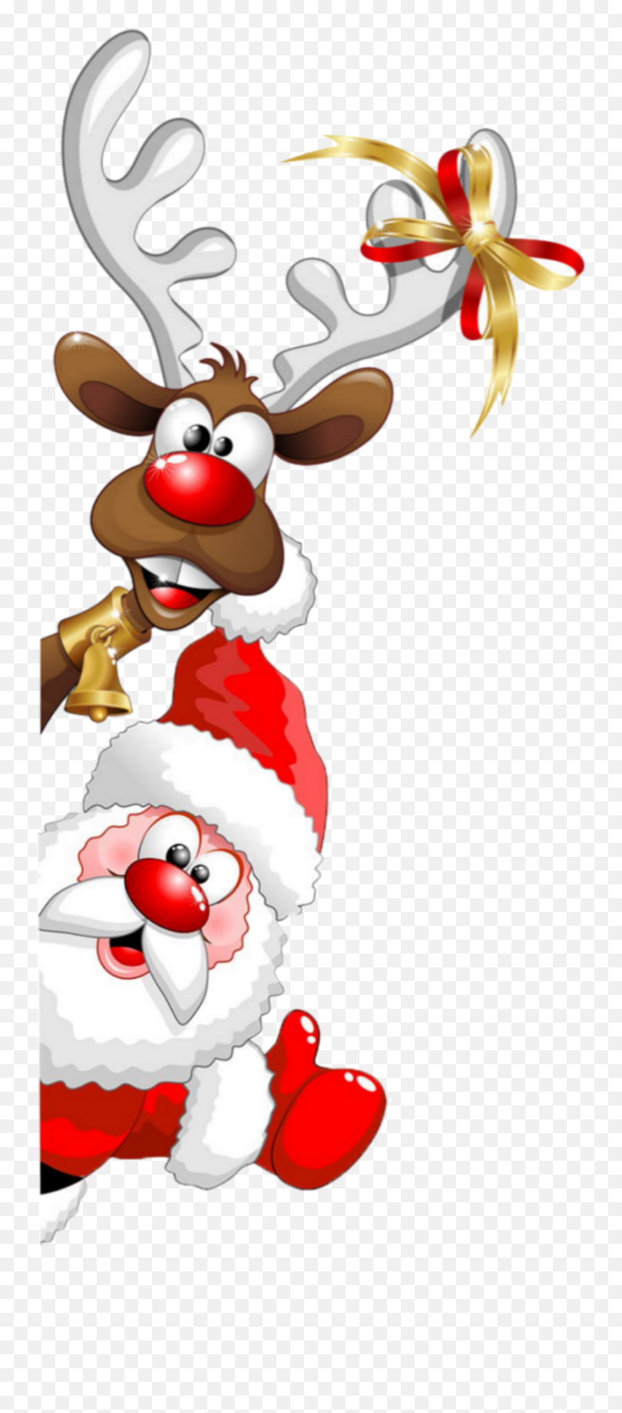 Santa Rudolf Christmas Peekaboo - Two Weeks Until Christmas Emoji,Peekaboo Emoji