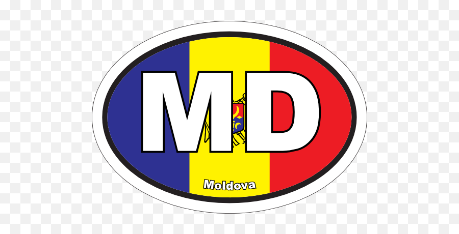 Moldova Md Flag Oval Sticker - Circle Emoji,Moldova Flag Emoji