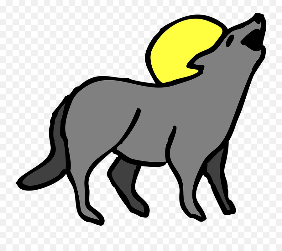 Coyote Howling Moon - Clip Art Coyote Emoji,Wolf Howling Emoji