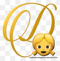 Blonde Girl Emoticon Emoji Alphabet Png - Alphabetsbymonicamichielin Boneca Kokeshi Png,Emojid