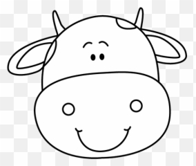 Black And White Cow Head - Cute Clipart Emoji