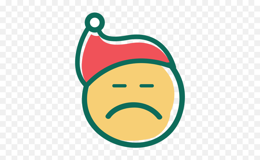 Squint Eye Frown Face Santa Claus Hat Emoticon 27 - Clip Art Emoji,Frown Face Emoji
