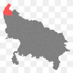 Saharanpur Division - Blank Map Of Uttar Pradesh Emoji,Emoji Chicken