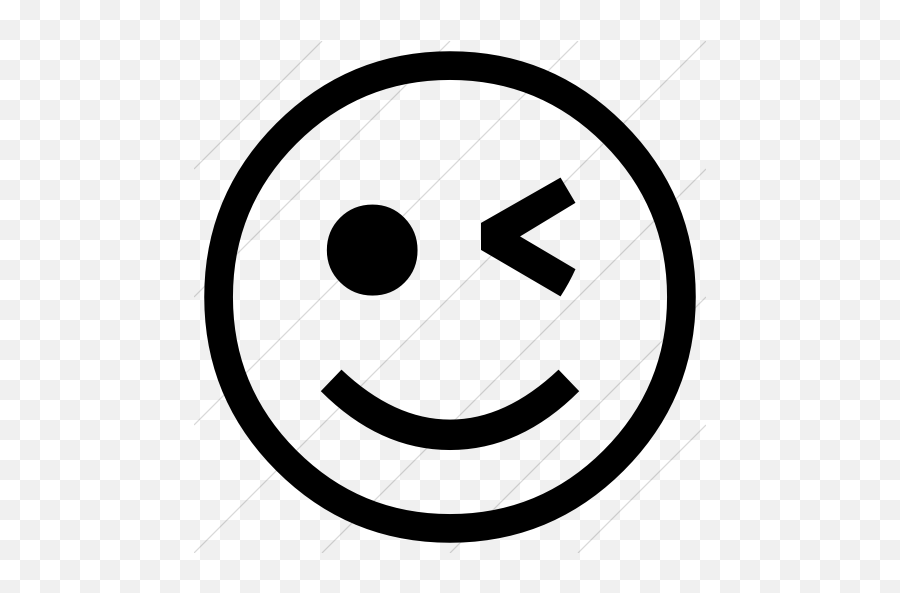 Iconsetc Simple Black Classic Emoticons Winking Face Icon - Smiley Emoji,Wink Emoticon