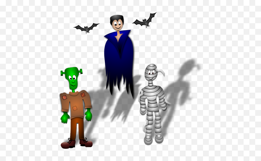 Three Cartoon Monsters Vector Graphics - Monstros Desenho Coloridos Do Halloween Emoji,Emoji Party Balloons
