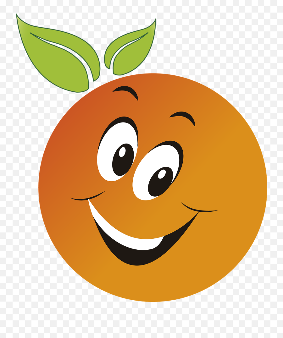 Orange Fruit Naranjo Citric Vitamin - Smiley Emoji,:v Emoticon
