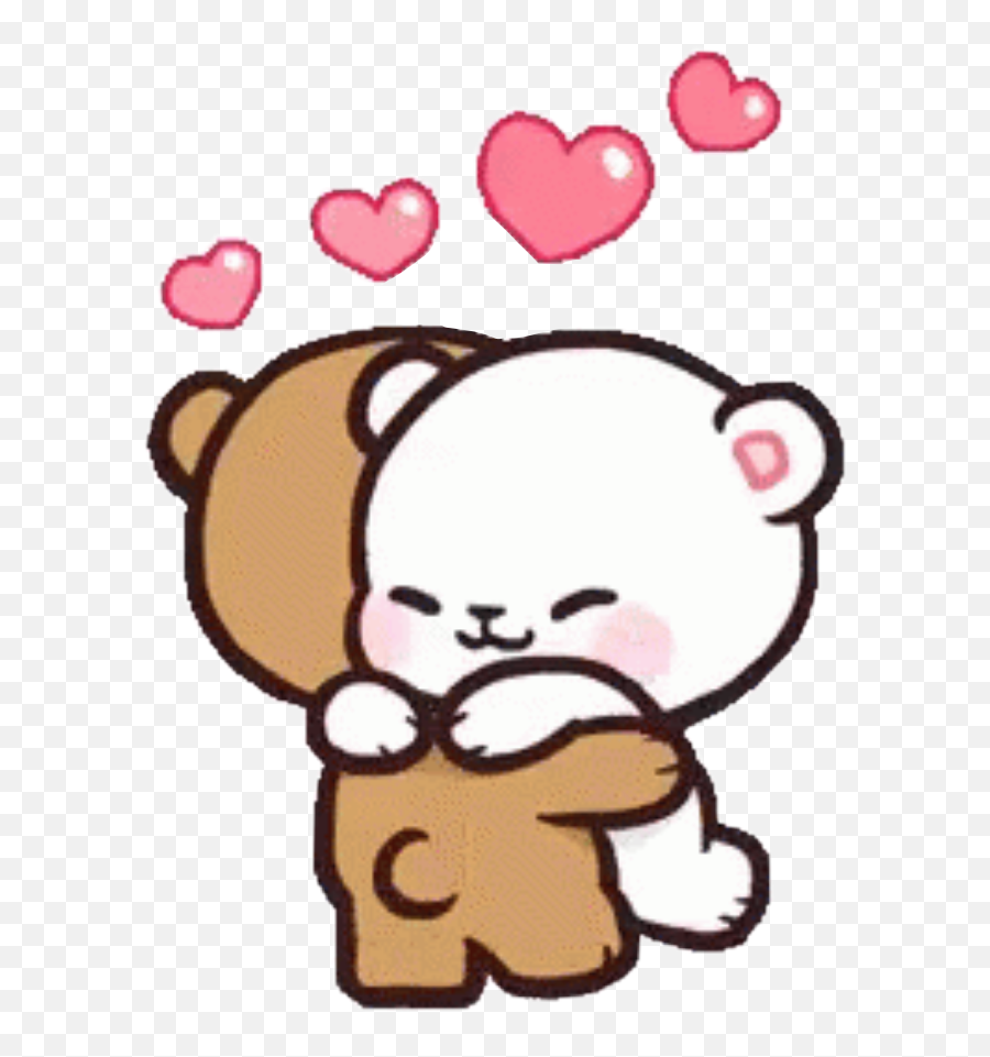 Milkandmocha Cute Bears Hug Kawaii - Milk And Mocha Bear Emoji,Bear Hug Emoji