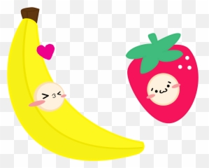 Clipart Banana Strawberry - Gif Transparent Background Emoji