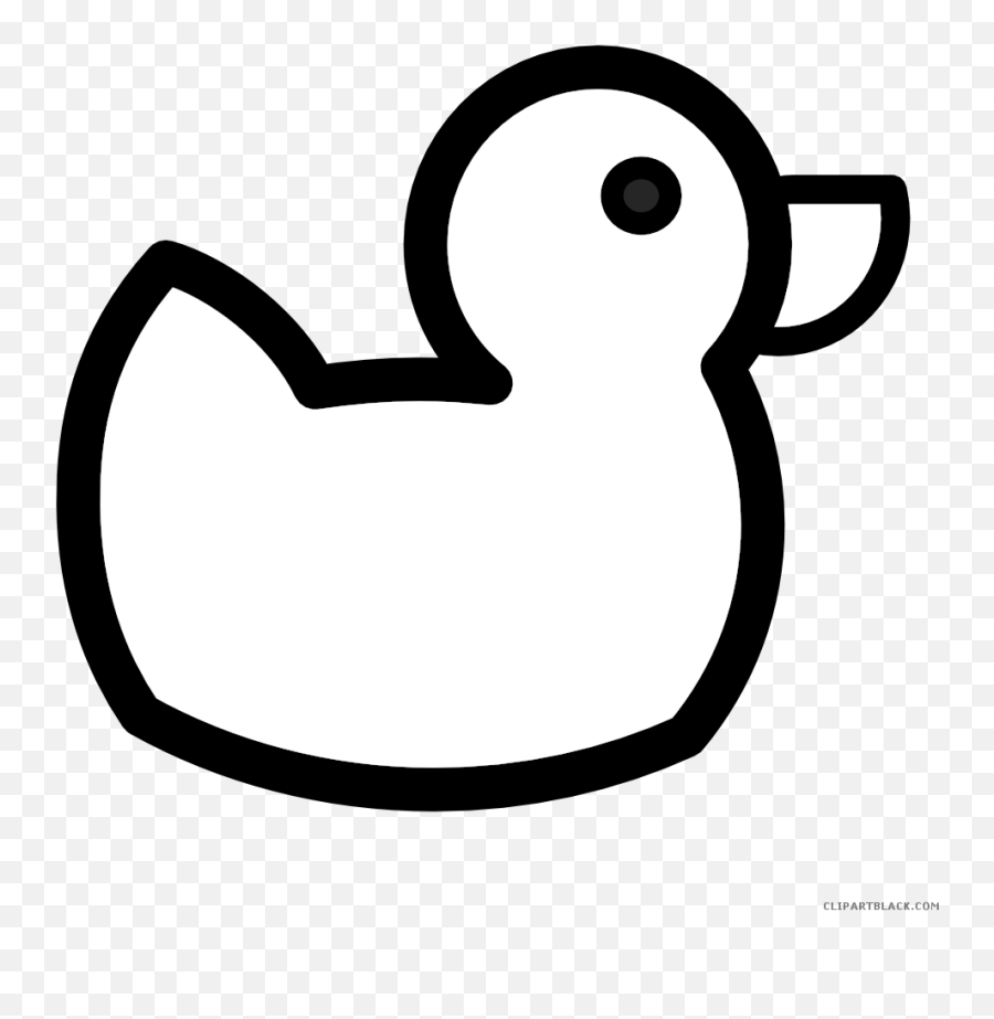 Black And White Rubber Duck Clipart - Rubber Duck Outline Emoji,Duck Emojis