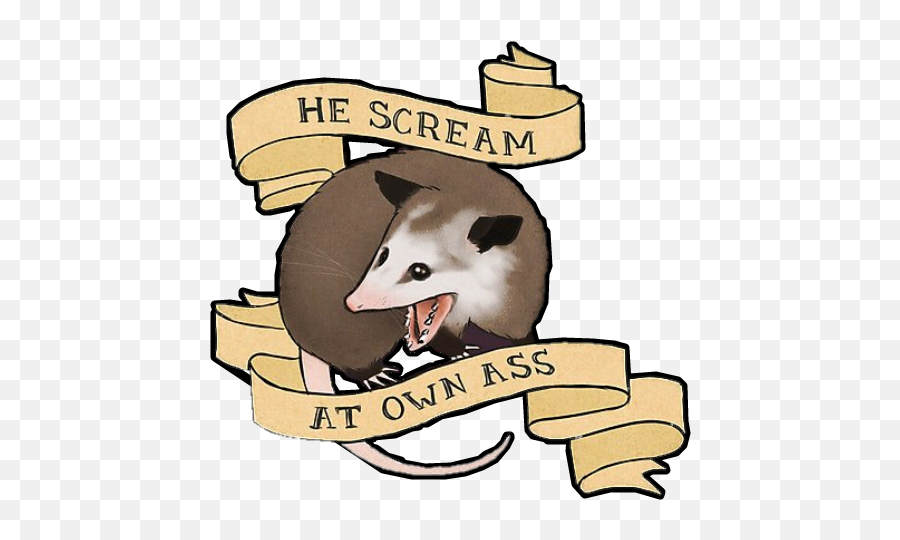 Possum - Possum Scream At Own Ass Emoji,Possum Emoji
