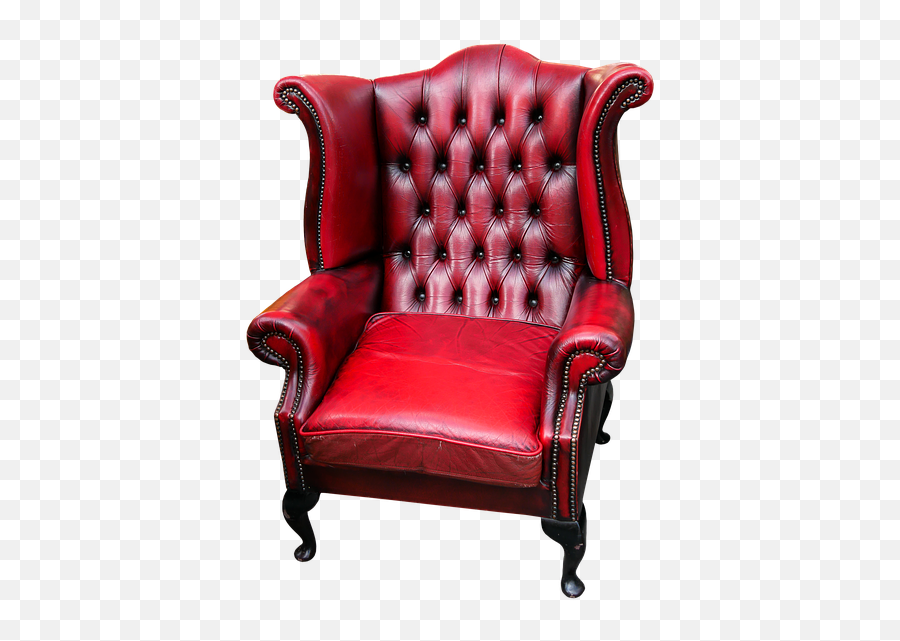 Live Furniture Chair - Chesterfield Wingback Chair Emoji,Red Emoji Pillow
