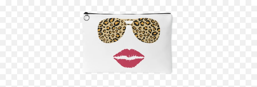 Leopard Sunglasses Red Lipstick Lips - Lips Clip Art Emoji,Lipstick Emoticon