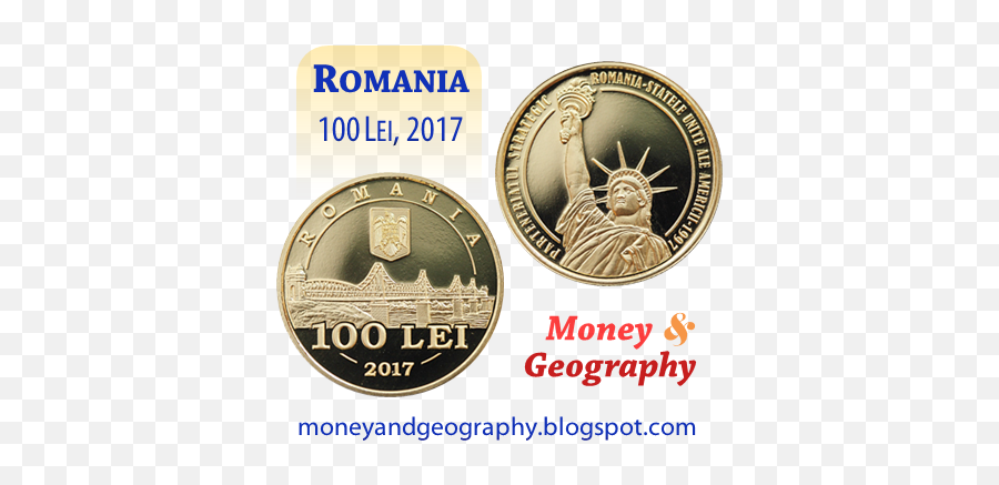 Money And Geography Romania 100 Lei Coin 2017 - Coin Emoji,Gold Medal Emoji