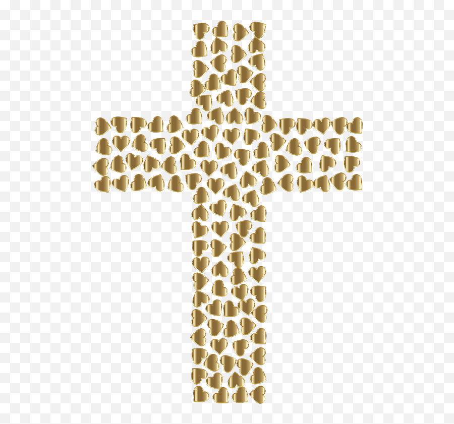 Download Free Png Golden Hearts Cross No Background - Dlpngcom Jesus Cross Clipart Emoji,Golden Heart Emoji