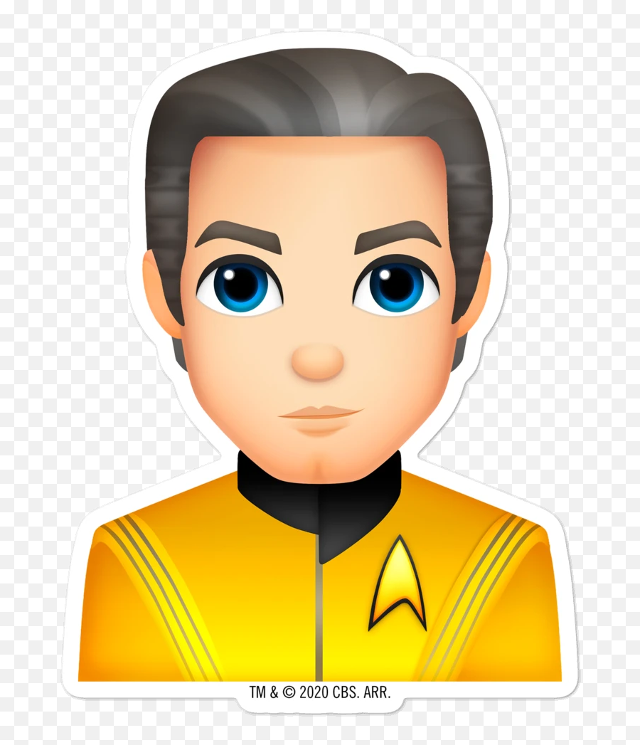 Star Trek Strange New Worlds Pike Emoji Die Cut Sticker - Cartoon,Left Ear Emoji