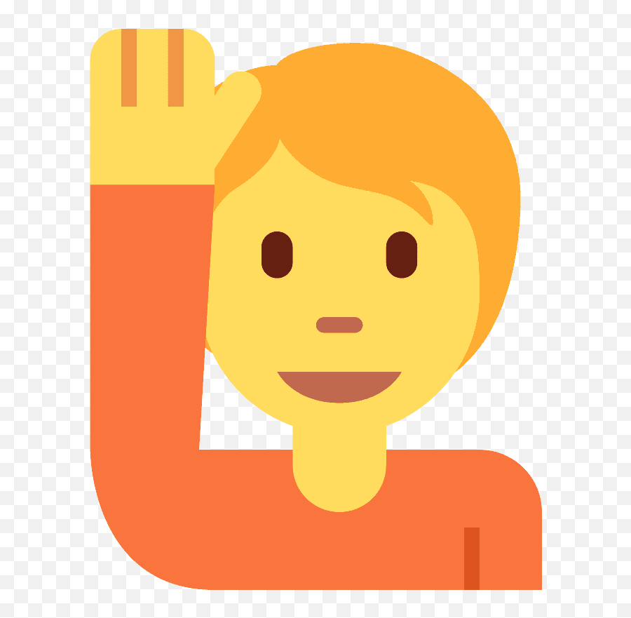 Person Raising Hand Emoji Clipart Free Download Transparent - Raising Hand Emoji Gray Hair,Hands On Face Emoji