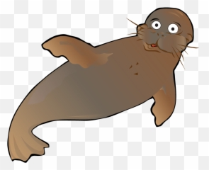 Clipart Swimming Walrus Transparent - Sea Lion Emoji,Walrus Emoji