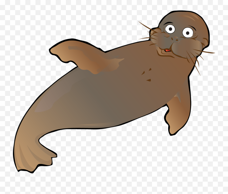Clipart Swimming Walrus Transparent - Sea Lion Emoji,Walrus Emoji