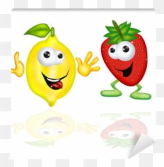 Limone E Fragola Wall Mural Pixers - Limone Cartoon Emoji,Raspberries Emoticon