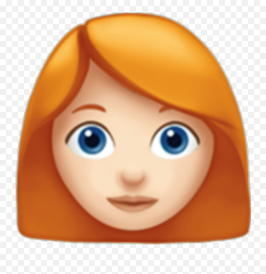 Blue Eyes Just Like Iphone Ios - Red Hair Girl Emoji,Blue Eyes Emoji