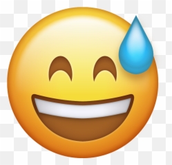 Download Sweat Emoji Icon - Happy Face Emoji Transparent,Emoji