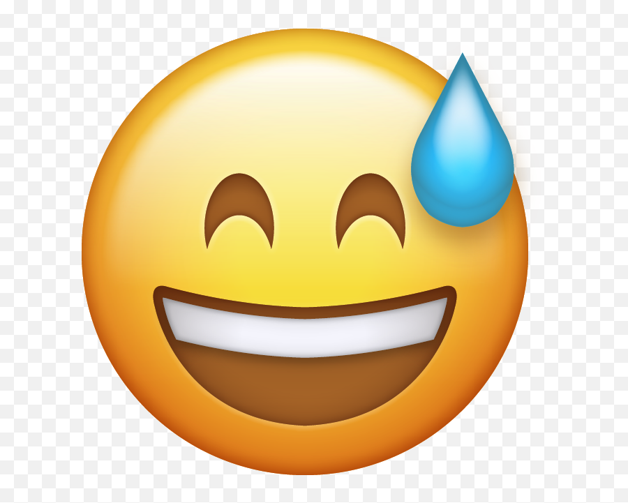 Download Sweat Emoji Icon - Happy Face Emoji Transparent,Emoji