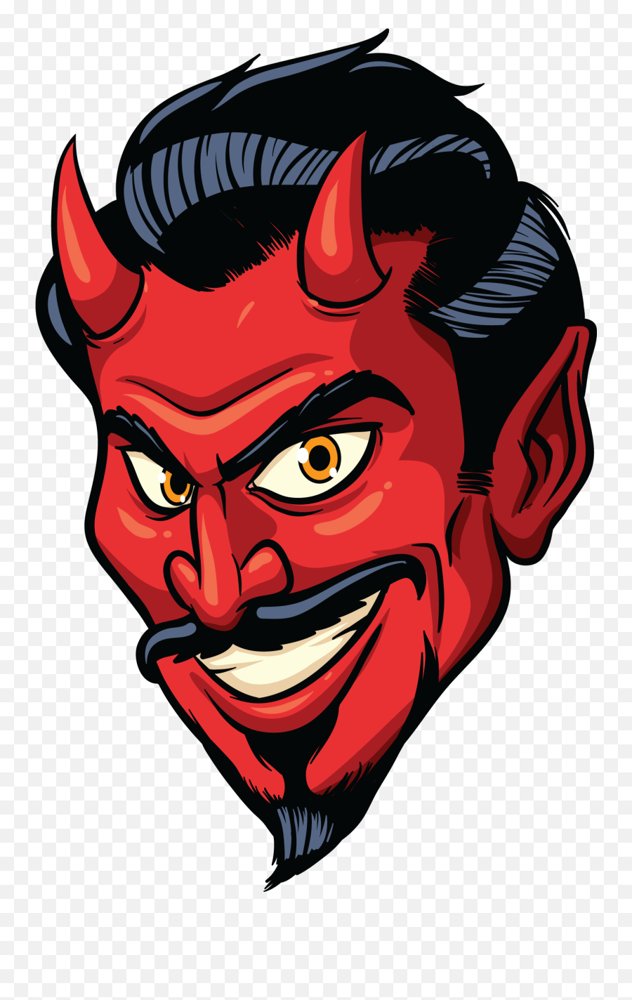 Download Hd Cartoon Devil Goatee - Devil Goatee And Mustache Emoji,Goatee Emoji