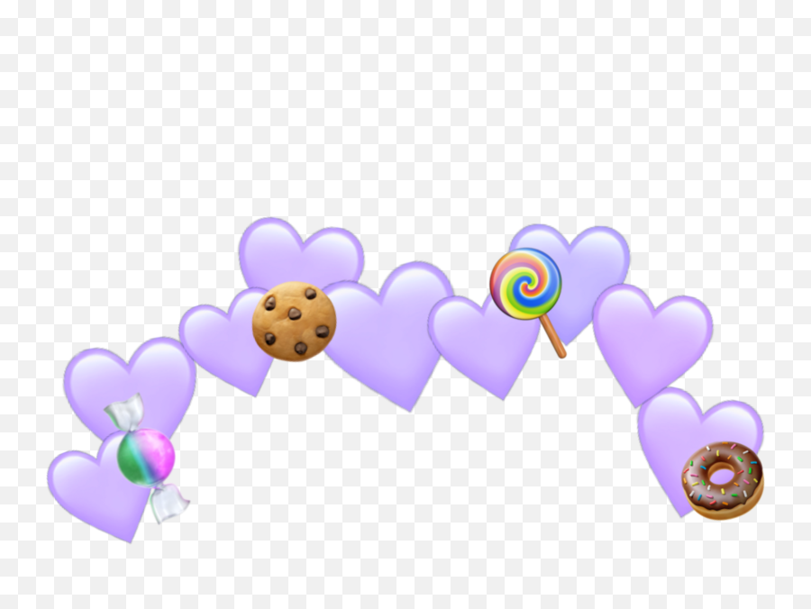 Pastelpurple Purple Emoji Hearts Sweets,Sweets Emoji