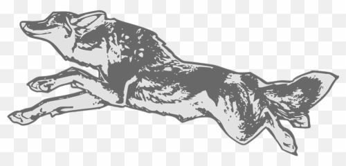 Wolf Leaping - Illustration Emoji