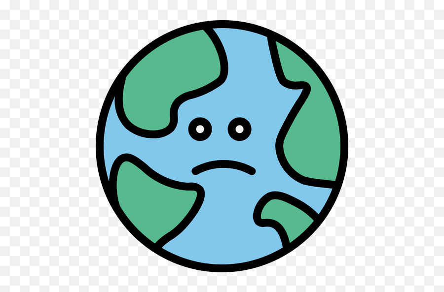 Earth Icon Of Colored Outline Style - Available In Svg Png Sad Earth Black And White Emoji,Flat Earth Emoji