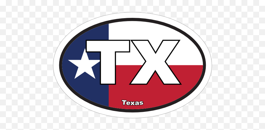 Texas Tx State Flag Oval Sticker - Circle Emoji,Georgia State Flag Emoji