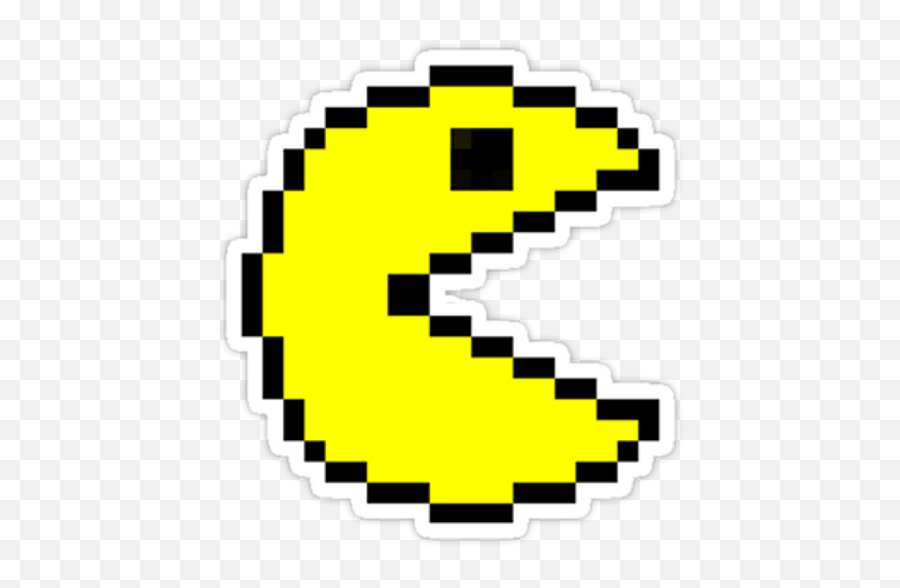 Pacman Sticker - Sticker Mania Simple Pixel Art Pac Man Emoji,Pac Man Emoji