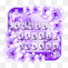 Purple Blossom Orchid Flower Keyboard - Girly Emoji