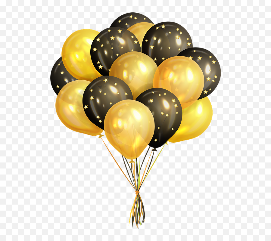 Balloons Confetti Celebration - Transparent Background Gold Balloons Png Emoji,Emoji Party Balloons