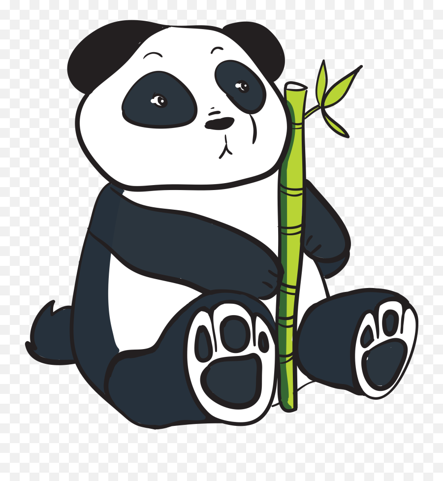 Clipart Panda With Bamboo Stalk - Clipartix Emoji,Red Panda Emoji